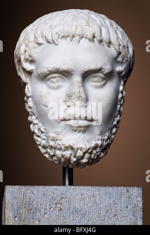 Portrait of an unidentified Roman man ca. 250. Munich Glyptothek. Stock Photo