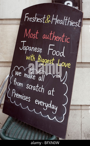 Amusing advertisement for Japanese food, Baker Street, London, England, UK, Europe Stock Photo