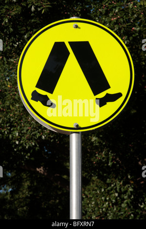 Australian pedestrian crossing sign in Sydney New South Wales Australia Stock Photo