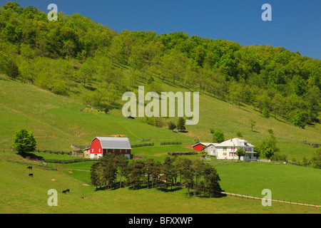 Farm in Germany Valley at the base of Spruce Mountain, Judy Gap, West Virginia  Stock Photo