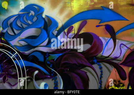 Thai graffiti art , many colours , Pattaya , Thailand Stock Photo