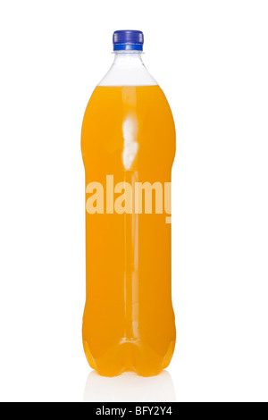 Orange juice bottle isolated on white background Stock Photo