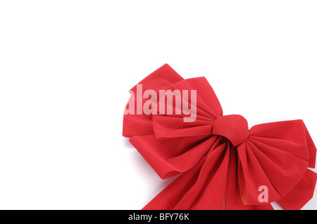 Red Christmas Bow isolated on white background Stock Photo