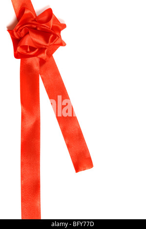 Decorative vivid red and white ribbons prepared for a religious ...