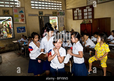 School children in Phnom Penh, Cambodia. Stock Photo