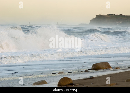 Stormy seas off Whitby, North Yorkshire, England, UK Stock Photo