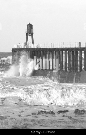 Stormy seas off Whitby, North Yorkshire, England, UK Stock Photo