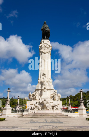 Statue of Marques de Pombal, Praca Marques de Pombal, Lisbon, Portugal, Easter 2009 Stock Photo