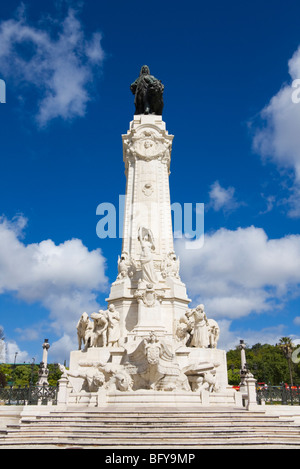 Statue of Marques de Pombal, Praca Marques de Pombal, Lisbon, Portugal, Easter 2009 Stock Photo