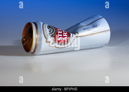 Empty Can of Lager Stock Photo