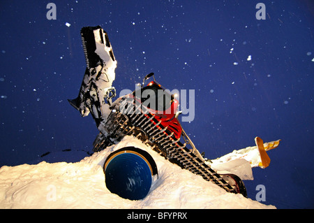 Snowcat, night duty, Schlick 2000 ski resort, Stubai Valley, Austria, Europe Stock Photo