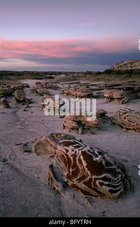 Strange rock formation in The Bisti Badlands in north western New Mexico Stock Photo