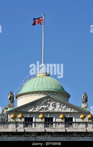 Union Jack flag flying above Somerset House London Stock Photo