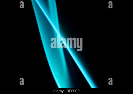 Colored Smoke, different forms figures and colors on black background. Stock Photo