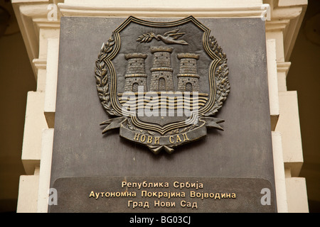Novi Sad Coat of Arms on Town Hall Stock Photo