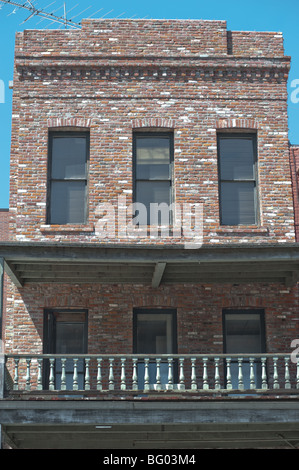 Old west brick building located in Old Town Sacramento Stock Photo