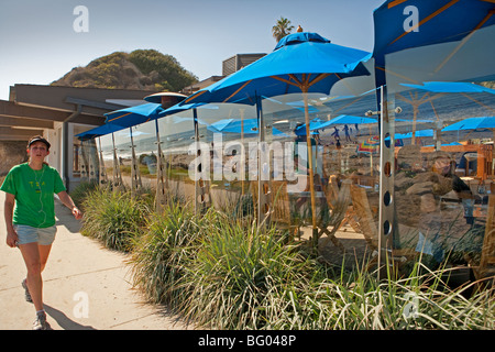 outdoor patio, Boathouse at Hendry's Beach, Santa Barbara, California, United States of America Stock Photo