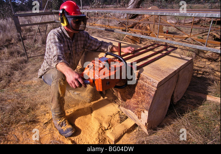 Portable timber mill, Australia Stock Photo