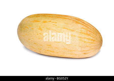 Single melon fruit isolated on white Stock Photo