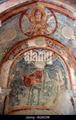 Late medieval Fresco 13-14th century, Of the Cathedral museum chapel, Amalfi, Italy Stock Photo