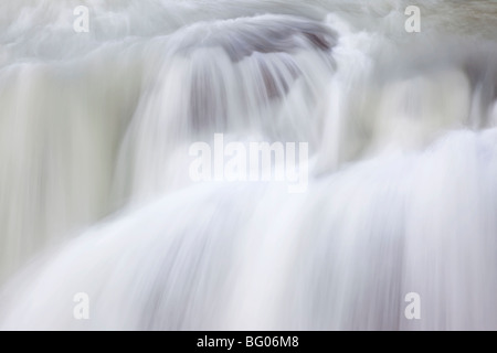 The flowing waters of the Athabasca river at the Sunwapta falls in Jasper national park Stock Photo