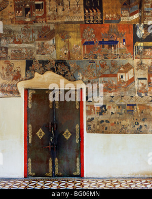 19th century temple murals at Wat Bo, Siem Reap, Cambodia, Indochina, Southeast Asia, Asia Stock Photo