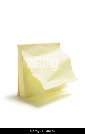 Post It Notepad with Crumpled Pages Stock Photo