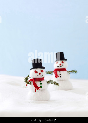 home decor, snowman's made from white yarn Stock Photo