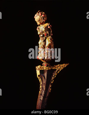 Jewelled Kris (ceremonial dagger) originated from Java, used in Balinese rituals, Bali, Indonesia, Southeast Asia, Asia Stock Photo