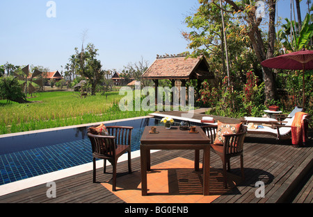 Pool of Villa at the Mandarin Oriental Dhara Dhevi Hotel in Chiang Mai, Thailand, Southeast Asia, Asia Stock Photo