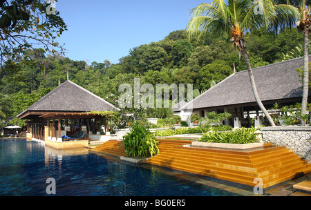 Pool at Pangkor Laut Resort in Malaysia, Southeast Asia, Asia Stock Photo