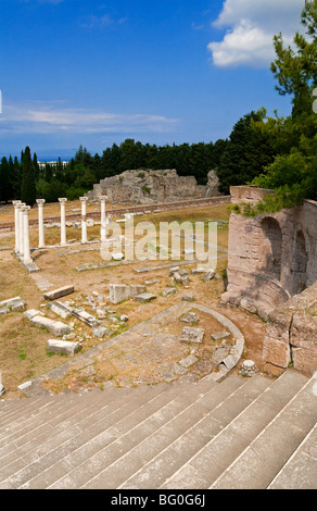 View of the Asklepieion a healing temple sacred to the god Asclepius on the Greek island of Kos in the Dodecanese Stock Photo