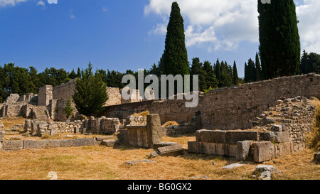 View of the Asklepieion a healing temple sacred to the god Asclepius on the Greek island of Kos in the Dodecanese Stock Photo