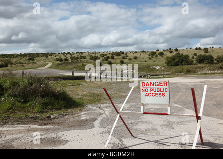 Danger, No Public Access sign, Salisbury Plain, Wiltshire, England, UK Stock Photo