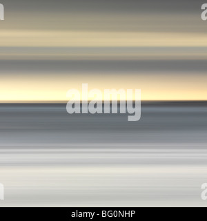 Abstract image of the view from Alnmouth Beach to the North Sea, Alnmouth, Northumberland, England, United Kingdom, Europe