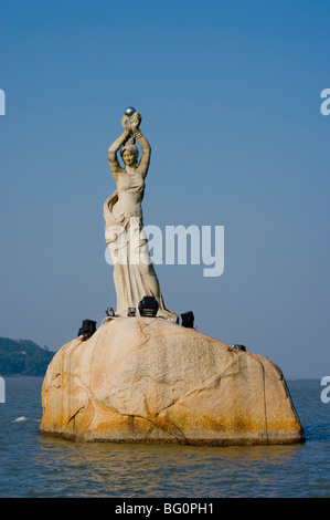 Fisher girl statue, ,Zhuhai, Guangdong, China, Asia Stock Photo