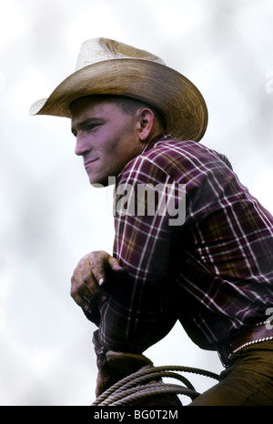Portrait of a cowboy who is competing in a rodeo in Pasadena, Texas Stock Photo