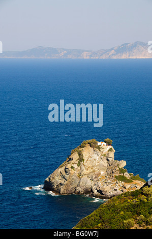 Church of Agios Ioannis, used in the film Mamma Mia for the wedding scene, Skopelos, Sporades Islands, Greek Islands, Greece Stock Photo