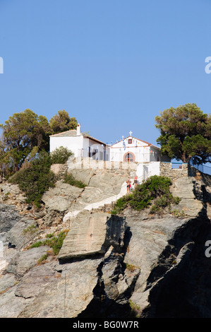 Church of Agios Ioannis, used in the film Mamma Mia for the wedding scene, Skopelos, Sporades Islands, Greek Islands, Greece Stock Photo