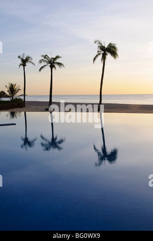 Reflections in a swimmimg pool, Sine Saloum Delta, Senegal, West Africa, Africa Stock Photo