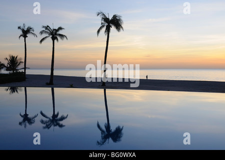 Reflections in a swimmimg pool, Sine Saloum Delta, Senegal, West Africa, Africa Stock Photo