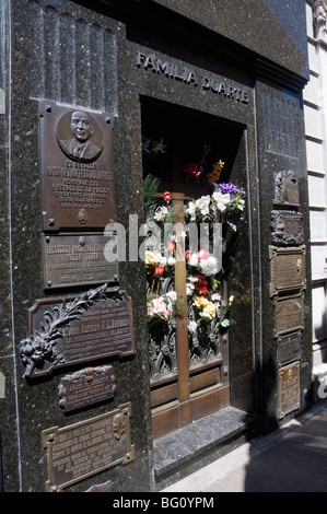 Grave of Eva Peron (Evita), Cementerio de la Recoleta, Cemetery in Recoleta, Buenos Aires, Argentina, South America Stock Photo