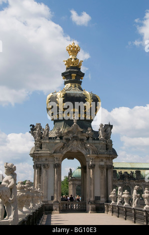 The Dresden Zwinger crown gate arch and Semper building in the ...