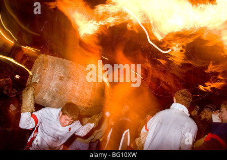 Rolling of the Tar Barrels, Ottery St. Mary, Devon, England, United Kingdom, Europe Stock Photo