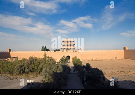 Jiayuguan or Jiayu Pass is the first pass at the west end of the Great Wall of China Stock Photo