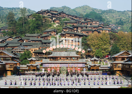 Miao New Year festival celebrations, Xijiang, Guizhou Province, China, Asia Stock Photo