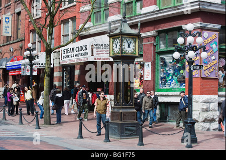 The Steam Clock on Water Street, Gastown, Vancouver, British Columbia, Canada, North America Stock Photo