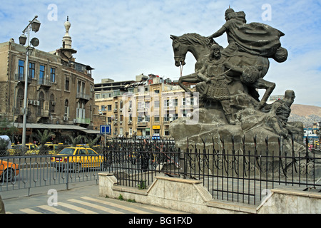 Monument to Saladin in Damascus, Syria Stock Photo