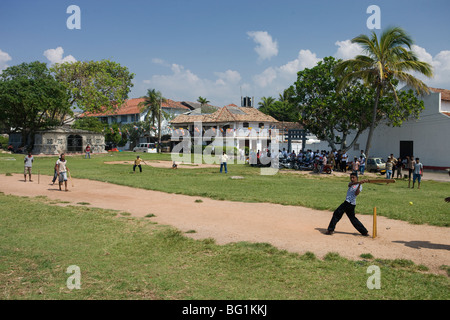 Cricket match, Galle Fort, Sri Lanka Stock Photo