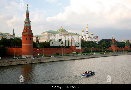 View over the Kremlin and the Moskva river, Moscow, Russia, Europe Stock Photo